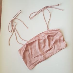 ZAFUL S Pink Satin Crop Tube Top Size Small